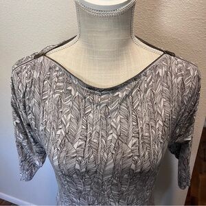 Armani Exchange feather print dress with zipper detail size XS